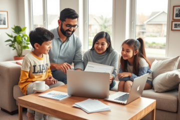Imagem representativa do Crédito Hipotecário com Parcelas Reduzidas, destacando a gestão do orçamento familiar e vantagens de financiamento.