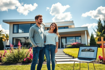 Imagem ilustrativa de um casal analisando opções de empréstimo para aquisição de imóvel.