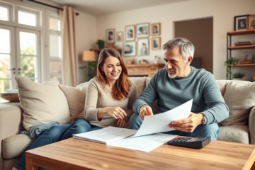 Imagem relacionada ao Crédito Pessoal para refinanciar a casa, mostrando uma casa e símbolos de financiamento.